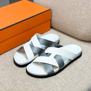 Мужские летние тапочки из натуральной кожи с открытым носком - Product Image 4