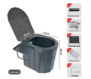 Toilettes d'urgence portables pliantes pour la chasse, le pique-nique, les voyages, le <span class=keywords><strong>camping</strong></span> en véhicule, en matériau ABS - Product Image 2