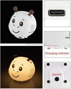 Cute Cartoon Soft <b>Led</b> 6pcs SMD+5050 Night <b>Lights</b> Silicone Lamp <b>Usb</b> Rechargeable Touch Sensor <b>Light</b> Bedroom Bedside Kids - Product Image 2