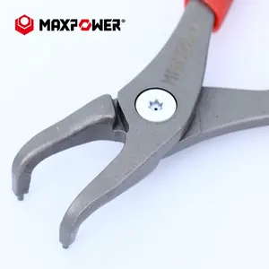 MAXPOWER-herramienta extractora de tornillos, Alicates de sujeción de plástico de 45 grados, Alicates de anillo a presión de mandíbula doblada externa