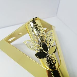 <b>Gold</b> Hollowed Out <b>Sofa</b> Legs Customizable Size Carbon Steel Non Slip Floral Design For Cabinet Table Chair Bed - Product Image 4