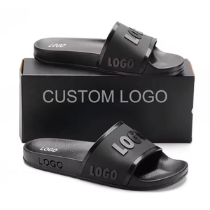 Custom Logo <b>PVC</b> Slide Sandals Unisex Shower Slippers Open Toe Anti Slip Indoor Outdoor Footwear - Product Image 1