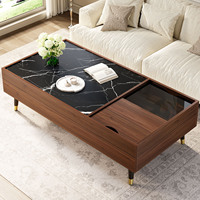 Maßgefertigter Holz-Tee- und Kaffeetisch mit Rauchglas-Schublade, Stilvolles Akzentmöbel für Apartment, Lounge und Studio
