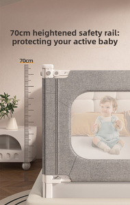 Barandilla de Seguridad Plegable para Cama de Bebé con Altura Ajustable, Barrera de Seguridad Anticaídas con Elevación Vertical para Niños Pequeños y Bebés - Product Image 3