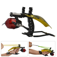 PIAOYU Lanceur Spécial de Pêche Haute Précision Puissant Outil de Tir Automatique Amusant pour Extérieur Pliable en Acier avec Élastiques pour la Chasse