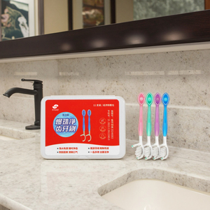 แปรงสีฟันแบบพกพา5ใน1แบบใช้แล้วทิ้งระเบิดลูกปัดแปรงเดียวเทคโนโลยีขนไนลอนนุ่มเดินทางสะดวกเครื่องมือดูแลทันตกรรม - Product Image 1