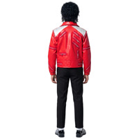 Veste en polyester rouge Jackson pour enfants, costume de cosplay, tenue de danse, performance scénique, garçons, été 2026 avec étiquette