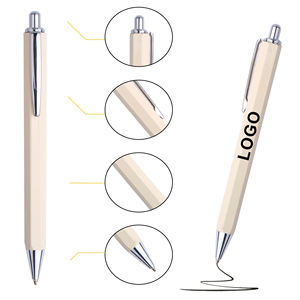Stylo bille hexagonal en métal personnalisé avec logo imprimé pour fournitures de bureau, cadeau promotionnel avec publicité du fabricant - Product Image 3