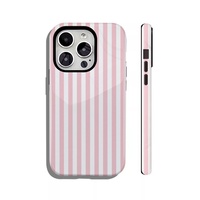 Coque de téléphone personnalisée POD deux-en-un anti-chute pour 16 Pro avec design à grande ouverture et couverture intégrale en PC et motif rayé DIY