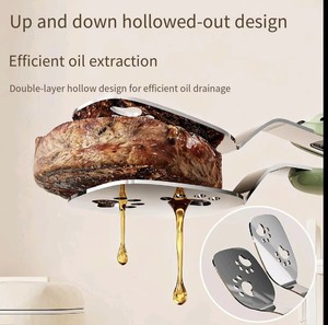 Pince-pelle à manche long en acier inoxydable, outil 2-en-1, résistante à la chaleur, facile à nettoyer, pour la cuisson et les steaks au barbecue - Product Image 4