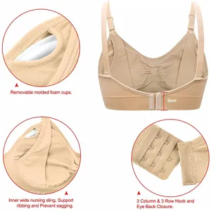 <span class=keywords><strong>Soutien</strong></span>-<span class=keywords><strong>gorge</strong></span> d'allaitement d'été sans armatures pour femmes enceintes sous-vêtements de maternité tricotés en Spandex respirant <span class=keywords><strong>soutien</strong></span>-<span class=keywords><strong>gorge</strong></span> de tous les jours pour l'allaitement - Product Image 3