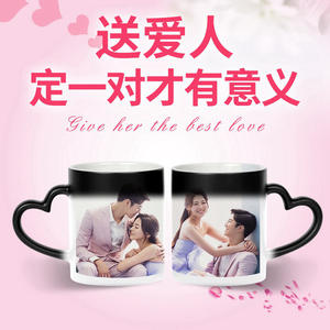 <b>Heart</b> Shape Ceramic <b>Mug</b> Single Cup With Handle Solid Color For Wedding Gift - Product Image 5