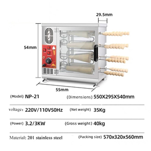Horno de Acero Inoxidable para Kurtoskalacs/Kalacs, Máquina de Asar para Panadería China - Product Image 4