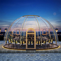 Dôme géodésique transparent en polycarbonate préfabriqué en EPS pour glamping et camping – Maison dôme complète