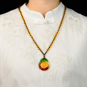 จี้พระพุทธรูปเคลือบสีโบราณของ HX0165จี้เครื่องรางสองด้านจี้ป้องกันสำหรับบุรุษและสตรี - Product Image 3