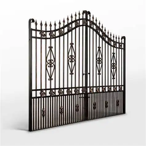 Exterior Metal Sliding Wrought Iron Gate Galvanized Steel Fence Door Iron Gate Design