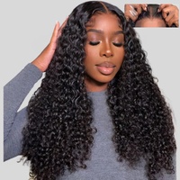 Perruque bouclée en cheveux humains birmans sans colle, prête à porter, avec dentelle pré-coupée et pré-épilée, idéale pour les débutantes, vente en gros