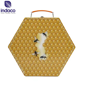 Hexagonal honeycomb pattern cardboard <b>suitcase</b> gift <b>box</b>, customized printed portable paper <b>suitcase</b> packaging <b>box</b> - Product Image 3