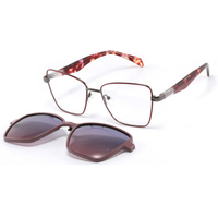 Gafas de sol de metal de aleación a la moda para mujer, diseño rectangular con lentes ópticas AC, gafas con clip, protección UV400 D14