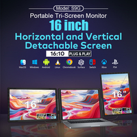 Productos de Tendencia 2026: Monitor Portátil para Laptop de 16 Pulgadas, Monitor Triple, Plug & Play, Monitores LCD para Windows y Macbook