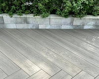 Planche de terrasse en PVC, design moderne à emboîtement, écologique, antidérapante, imperméable, résistante au feu, pour l'aménagement extérieur de la cour et du patio