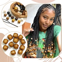 60 perles en bois pour tresses, 5 couleurs, bijoux de cheveux, accessoires pour tresses, locs et dreadlocks, décoration capillaire