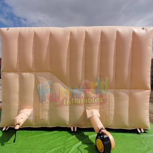 Pastel color kids outdoor backyard summer jumpers castle <b>inflatable</b> splash bounce <b>house</b> slide combo with pool - Product Image 5