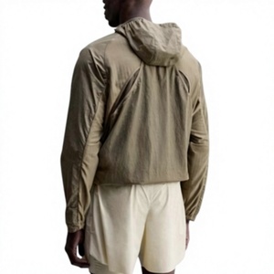<b>Men's</b> Hooded Solid Color <b>Lightweight</b> Polyester Knitted <b>Jacket</b> Casual Spring Outerwear Breathable Outer wear Set - Product Image 2