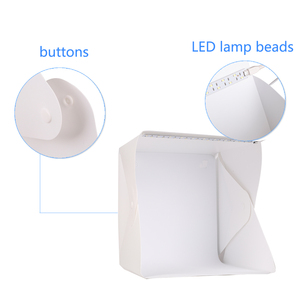 Gấp xách tay 40cm Mini nhiếp ảnh máy ảnh USB LED ánh sáng mềm hộp lều ảnh studio với màu đen trắng phông nền - Product Image 4