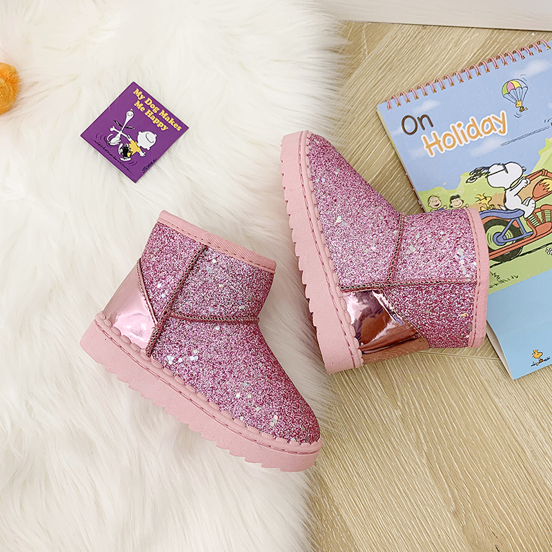 2021 г.; Ботинки на заказ для девочек; Блестящие детские зимние ботинки; Зимние уличные ботинки; botas de nina chaussures filles bottes