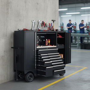 Armoire à outils <span class=keywords><strong>mobile</strong></span> durable à 13 tiroirs verrouillables, chariot en métal robuste, revêtement en poudre, chariot à outils de service pour <span class=keywords><strong>garage</strong></span> et réparation automobile - Product Image 1