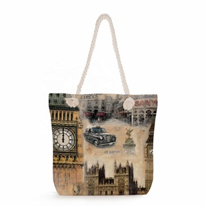 Bolsas de Playa Personalizadas con Estampado de la Torre Eiffel, Lindas y con Dibujos Animados, Venta al Por Mayor de Fábrica - Product Image 2