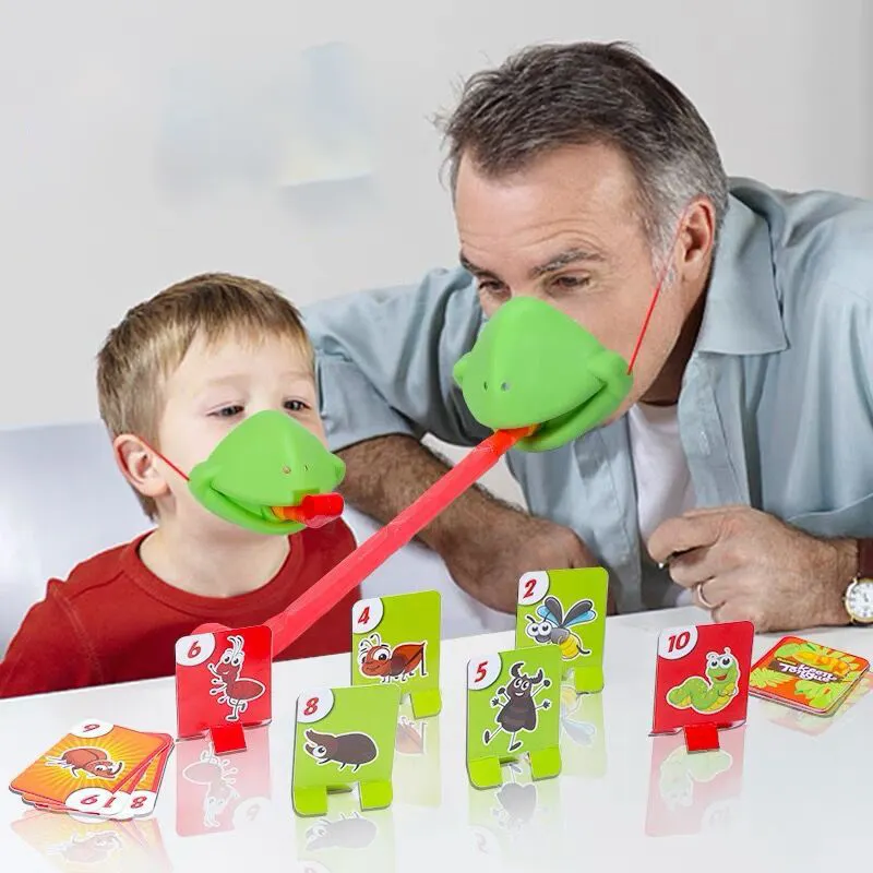 개구리 입 혀 보드 게임 카드 놀이 경쟁 부모 자녀 대화 형 탁상 어린이 장난감