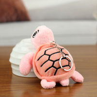 Mini porte-clés pendentif tortue de dessin animé en peluche mignonne