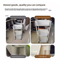 Étagère de rangement multi-usages pour la cuisine à domicile, en plastique, 5 niveaux, non pliable, chariot mobile sur pied pour le stockage des aliments et des légumes
