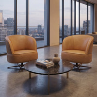 [En stock] Petit canapé, fauteuil pivotant à dossier rembourré, chaise individuelle pour bureau et salon, confortable pour une longue assise sans fatigue, léger