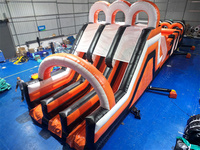 Parcours d'obstacles gonflable géant en PVC en forme de S pour course et jeux, idéal pour parcs à thème extérieurs - Stock limité à prix réduit