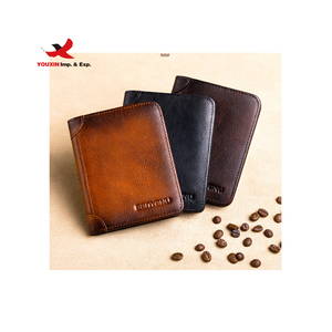 Cartera de Cuero Genuino para Hombre, Estilo Vintage, Corta, Multifuncional, Tarjetero, Antirrobo, Monedero con Clip para Billetes - Product Image 2