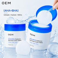 Discos Exfoliantes con Logotipo Personalizado, AHA BHA Centella, Fórmula Calmante y Reparadora de la Barrera Cutánea para Piel Sensible, 60 Unidades