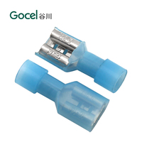 Borne à fourche isolée femelle 6,3 mm en nylon, à déconnexion rapide, en cuivre laiton étamé, à sertissage à froid, certifiée ROHS pour faisceau de câbles