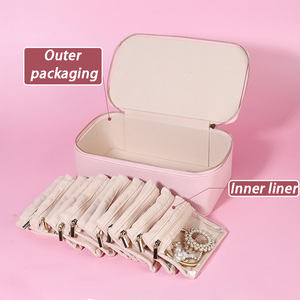 Portable <b>Travel</b> <b>Jewelry</b> Storage Boxes with Separate Bag Women's <b>Jewelry</b> Organizer <b>Case</b> <b>Leather</b> Ring Earring Necklace Packaging - Product Image 4