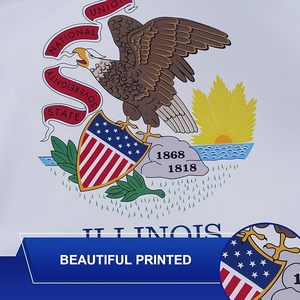 Wholesale Custom <strong>Country</strong> Banners 100% Polyester Color Bright Non Fading Illinois State Flag <strong>IL</strong> Flag - Product Image 2