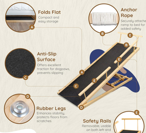 Odm Houten Pet Ramp Trappen Veiligheidsrails Stevig Gebouwd Vrijstaande Hoge Hond Trappen Houten Huisdier Hond Ramp - Product Image 3