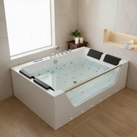 Baignoire Jacuzzi autoportante blanche pour 2 à 4 personnes, 1800 mm, avec quatre coussins, en acrylique, pour massage et spa de surf, pour adultes