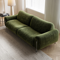 Canapé modulaire en velours vert de luxe italien en forme de L, canapé-lit gain de place, ensemble de meubles de salon moderne pour villa