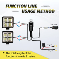 2 luces LED de trabajo de 192W con haz de luz combinado y kit de cableado de 3m para conducción todoterreno, lámpara antiniebla para camión, SUV, ATV, UTV