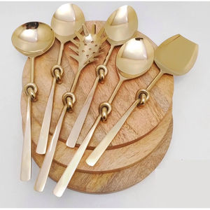 Ensemble de couverts de luxe en acier inoxydable durable de haute qualité, finition dorée, polissage miroir, design tendance, fait à la main - Product Image 1