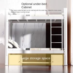 Современная простая стальная двухъярусная кровать-профиль, каркас двуспальной кровати для общежитий, строительных площадок, жилых комплексов для персонала - Product Image 3