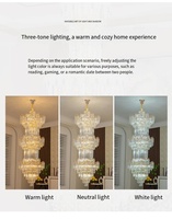 Lustre en cristal de luxe pour grande villa, lampe de banquet, hall d'hôtel, salon, suspension de plafond, hauteur réglable