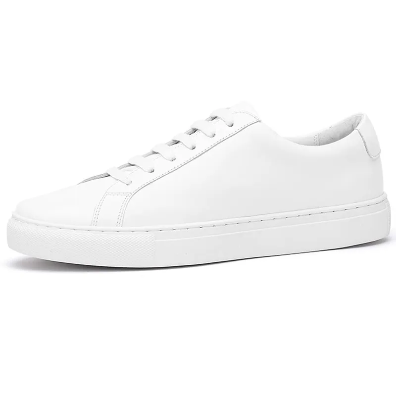 Spring Classic Low-Heel Flat Platform Private Label Casual Women Mens White Leather Sneakers